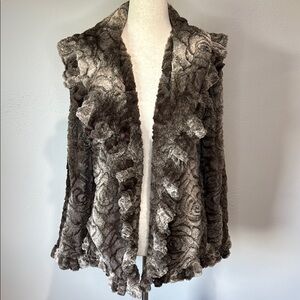 Elegant Brown Faux Fur Women's Jacket